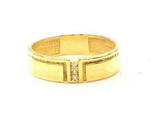 22k RIng Solid Gold Elegant Modern T Shape Design Mens Ring Size R2038 mon - Royal Dubai Jewellers