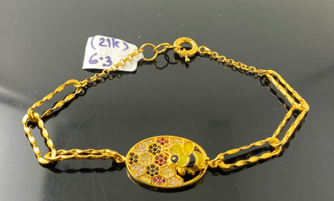 21K Solid Gold Honeybee Bracelet B7785 - Royal Dubai Jewellers