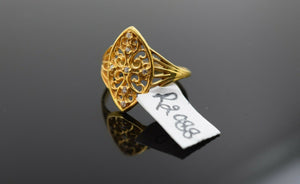 22k Ring Solid Gold ELEGANT Charm Ladies Floral Ring SIZE 7.5 "RESIZABLE" r2088 - Royal Dubai Jewellers