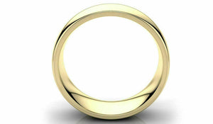 14k Solid Gold 7mm Comfort Fit Wedding Flat Band in 14k Yellow Gold "All sizes " - Royal Dubai Jewellers