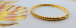 22k Solid Gold Elegant Diamond Cut Bangle b8104 - Royal Dubai Jewellers