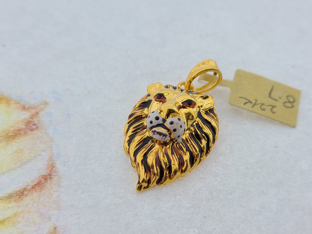 22K Solid Gold Lion Pendant P5416 - Royal Dubai Jewellers