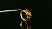 22k Ring Solid Gold ELEGANT Charm Honeycomb Band SIZE 8 "RESIZABLE" r2317 - Royal Dubai Jewellers