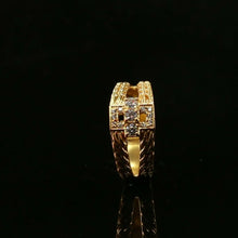 22k Rings Solid Gold Elegant Wheat Style Mens Ring with Stones R2047 mon - Royal Dubai Jewellers