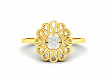 22k Ring Solid Yellow Gold Ladies Jewelry Modern Floral Design CGR33 - Royal Dubai Jewellers