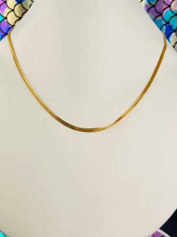 14k Chain Solid Gold Men's Flat Four Link Box Design c0355 - Royal Dubai Jewellers
