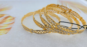 22k Solid Gold Elegant Two Tone Geometric Design fdbg072 - Royal Dubai Jewellers