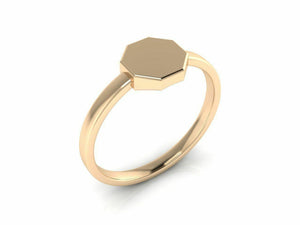 22k Ring Solid yellow Gold Ladies Jewelry Elegant Simple Octagon Design CGR61 - Royal Dubai Jewellers