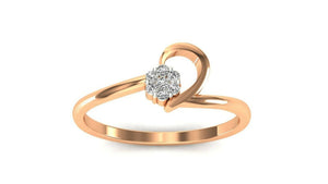 18k Ring Solid Rose Gold Ladies Jewelry Elegant Simple Band CGR77R - Royal Dubai Jewellers