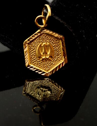 22k 22ct Solid GOLD SIKHI RELIGIOUS KHANDA PENDANT Design p1025 ns - Royal Dubai Jewellers