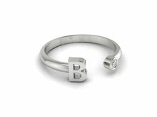 18k Ring Sold White Gold Ladies Jewelry Modern B Letter Design CGR54W - Royal Dubai Jewellers