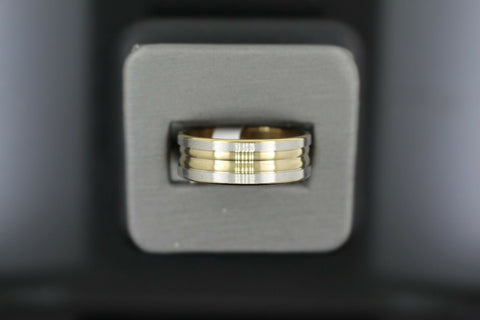 18k Solid Gold Elegant Ladies Modern Shiny Finish Band Ring R9096m - Royal Dubai Jewellers