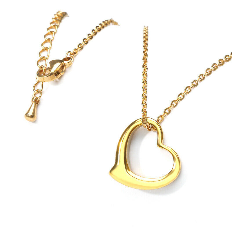 Solid Gold Pendant Heart Shape Cut Out Design with High Polished Finished SP39 - Royal Dubai Jewellers