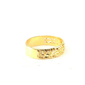 22k Ring Solid Gold ELEGANT Charm Ladies Simple Ring SIZE 11.3 "RESIZABLE" r2084 - Royal Dubai Jewellers