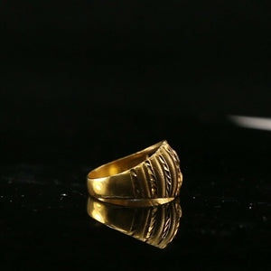 22k Ring Solid Gold ELEGANT Charm Classic Ladies Band SIZE 6 "RESIZABLE" r2107 - Royal Dubai Jewellers