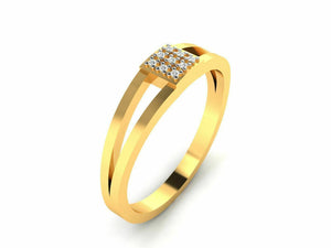 22k Ring Solid Yellow Gold Ladies Jewelry Modern Split Pattern Band CGR24 - Royal Dubai Jewellers