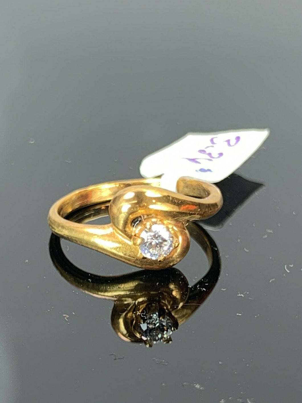 22k Ring Solid Gold ELEGANT Charm Woman Floral Band SIZE 6 