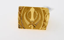 22k Solid Gold Elegant Sikh Sikhi Religious Khanda Mens Ring Size 10.0 R143 mf - Royal Dubai Jewellers
