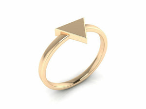22k Ring Solid Yellow Gold Ladies Jewelry Elegant Simple Triangle Design CGR60 - Royal Dubai Jewellers
