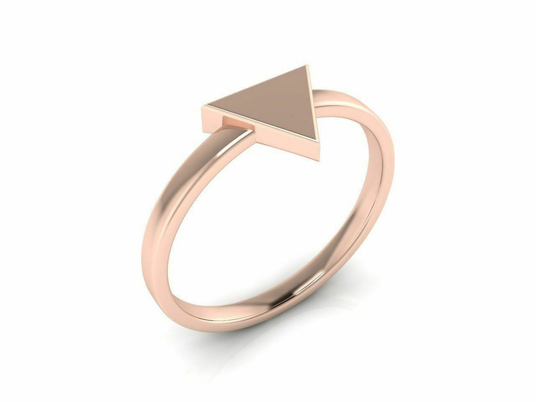 18k Ring Solid Rose Gold Ladies Jewelry Elegant Simple Triangle Design CGR60R - Royal Dubai Jewellers