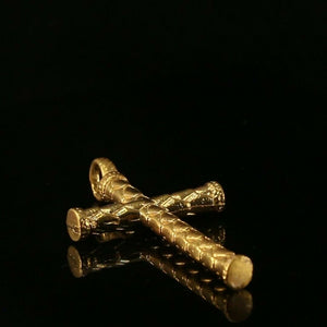 22k 22ct Solid Gold ELEGANT Simple Diamond Cut Religious Cross Pendant P1513 - Royal Dubai Jewellers