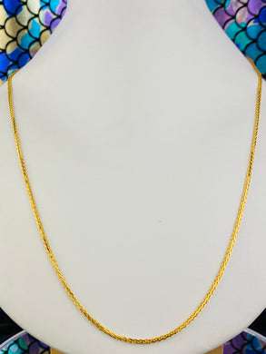 22k Chain Solid Gold Ladies Palma Design with Dimond Cut Finish C0469 - Royal Dubai Jewellers