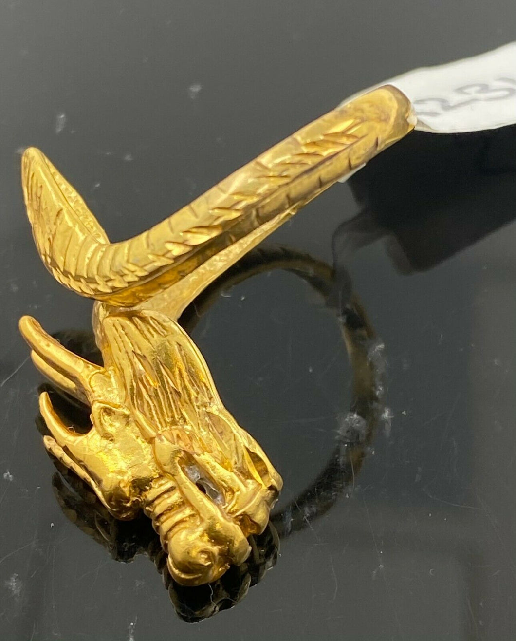 22k Ring Solid Gold ELEGANT Charm Mens Dragon Band SIZE 8 
