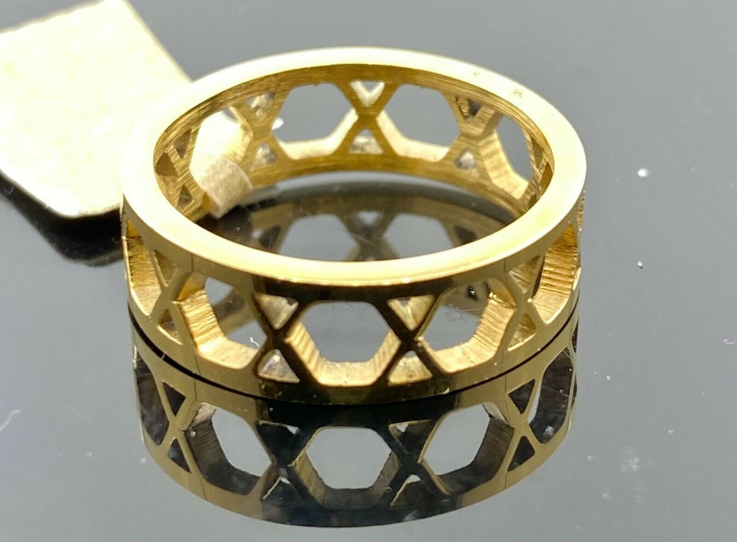 22k Ring Solid Gold Ladies Jewelry ELEGANT Simple Infinity X Band r2092z - Royal Dubai Jewellers