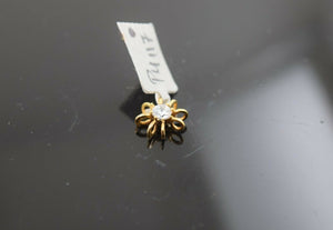 22k Pendant Solid Gold ELEGANT Simple Diamond Cut Floral Pendant P4117mon - Royal Dubai Jewellers