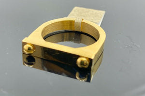 Ring Ladies Solid Gold Simple Designer Interlock Band SM35 - Royal Dubai Jewellers