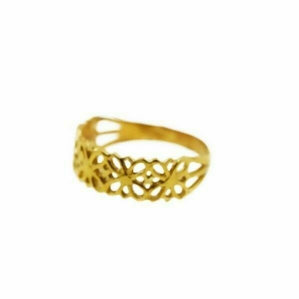 22k Ring Solid Gold ELEGANT Charm Ladies Floral Ring SIZE 8 