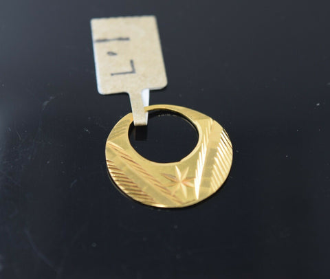 22k Earring Solid Gold Men Nattiyan with Star Pattern Design E6657 - Royal Dubai Jewellers