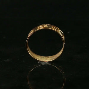 22k Ring Solid Gold ELEGANT Charm Designer Band SIZE 10 "RESIZABLE" r2338 - Royal Dubai Jewellers