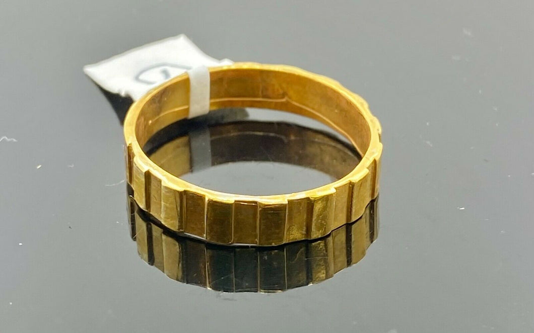 22k Ring Solid Gold ELEGANT Charm Men Indent Band SIZE 10 