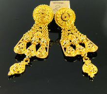 22k Earrings Solid Gold Ladies Elegant Classic Filigree Design E6630 - Royal Dubai Jewellers
