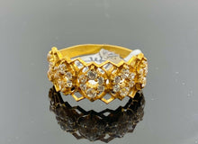 22k Ring Solid Gold ELEGANT Filigree Floral Geometric Ladies Band r2094 - Royal Dubai Jewellers
