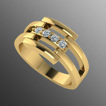 22k Sold Yellow Gold Ladies Jewelry Modern Design with Stones Insert CGR45 - Royal Dubai Jewellers