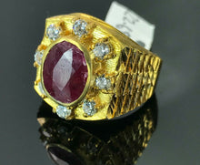 22k Solid Gold ELEGANT Charm Ladies Stone Ring SIZE 7-1/2 "RESIZABLE" r2181 - Royal Dubai Jewellers