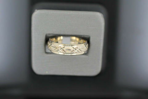 18k Solid Gold Elegant Ladies Modern Sand Finish Band Ring R9085m - Royal Dubai Jewellers