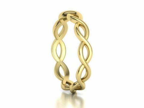 14k Ring Solid Yellow Gold Ladies Jewelry Elegant Simple Weave Band CGR69 - Royal Dubai Jewellers