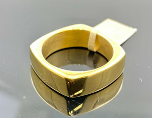 Solid Gold Ring Simple High Polished Comfort fit Square Design SM3 - Royal Dubai Jewellers