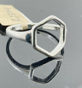 18k Ring Solid Gold ELEGANT Charm Polygon Shape Ladies Band r2394zz - Royal Dubai Jewellers