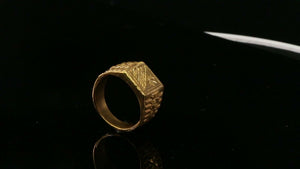 22k Ring Solid Gold ELEGANT Charm Mens Diamond Cut Band SIZE10 "RESIZABLE" r2436 - Royal Dubai Jewellers