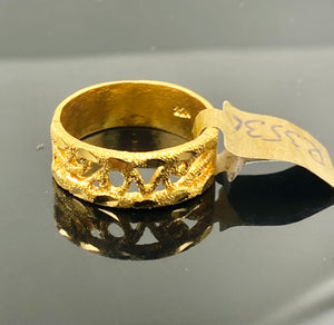 22k Sold Gold Elegant Sandblasted Band r3496 - Royal Dubai Jewellers
