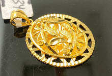 22k Pendant Solid Gold Ladies Oval Shape with Unique Floral Design P3353 - Royal Dubai Jewellers