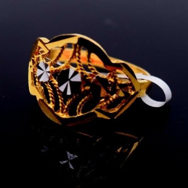 22k 22ct Solid Gold ELEGANT Charm Ladies Two Tone Ring SIZE 7 