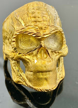 22k Ring Solid Gold ELEGANT Classic Skull Face Men Band r2491 - Royal Dubai Jewellers
