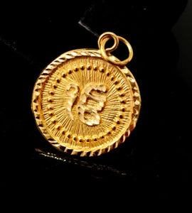 22k Pendant Solid GOLD ROUND SIKH RELIGIOUS EK ONKAR PENDANT Design p1033 ns - Royal Dubai Jewellers