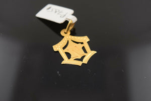 22k Solid Gold Charm Pendant Simple Alphabet Letter N Design p785 - Royal Dubai Jewellers