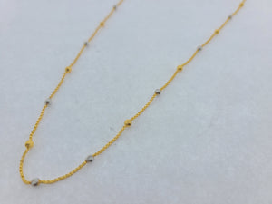 22K Solid Gold Two Tone Beaded Chain C5572 - Royal Dubai Jewellers